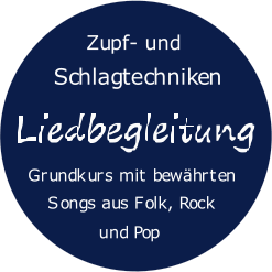 Zupf- und Schlagtechniken Grundkurs mit bewährten     Songs aus Folk, Rock              und Pop